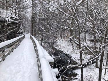 Our favorite New River Gorge Rail Trail covered in snow!
